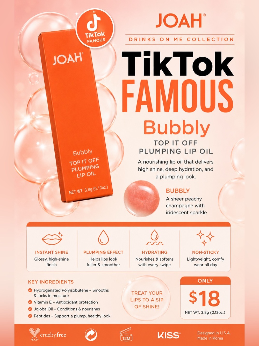 JOAH Bubbly Plumping Lip Oil
